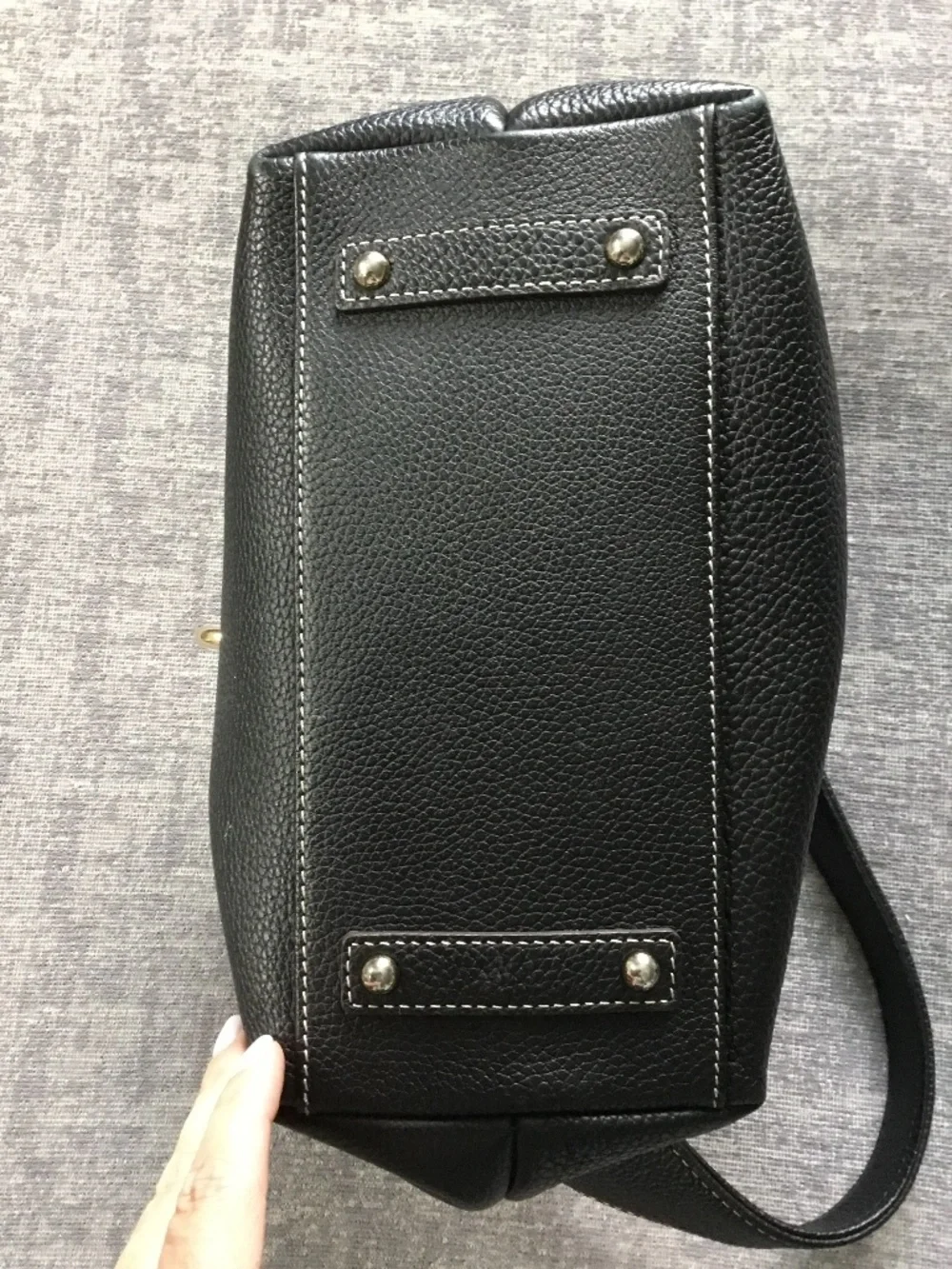 Dooney & Bourke Pebble Grain Logo Lock Slouch Hobo Bag-Black Leather w/Dust Bag